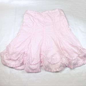 Pink Swirl Circle Lined Skirt with Ruffles 100% Cotton by Old Navy, L